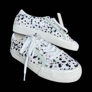 Madewell Sidewalk Low-Top Sneakers in Spatter-Painted Calf Hair Size 7